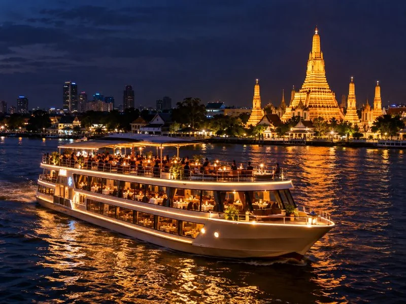 Luxus-Dinner-Kreuzfahrt auf dem Chao Phraya